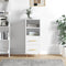 vidaXL - Dressoir - 34,5x34x90 - cm - bewerkt - hout - hoogglans - wit