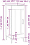 vidaXL - Dressoir - 34,5x34x90 - cm - bewerkt - hout - hoogglans - wit