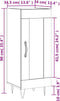 vidaXL - Dressoir - 34,5x34x90 - cm - bewerkt - hout - hoogglans - wit