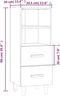 vidaXL - Dressoir - 34,5x34x90 - cm - bewerkt - hout - hoogglans - wit