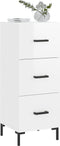 vidaXL - Dressoir - 34,5x34x90 - cm - bewerkt - hout - hoogglans - wit