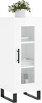vidaXL - Dressoir - 34,5x34x90 - cm - bewerkt - hout - hoogglans - wit
