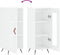 vidaXL - Dressoir - 34,5x34x90 - cm - bewerkt - hout - hoogglans - wit