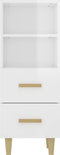 vidaXL - Dressoir - 34,5x34x90 - cm - bewerkt - hout - hoogglans - wit