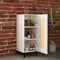 vidaXL - Dressoir - 34,5x34x90 - cm - bewerkt - hout - hoogglans - wit