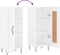vidaXL - Dressoir - 34,5x34x90 - cm - bewerkt - hout - hoogglans - wit
