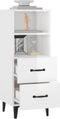 vidaXL - Dressoir - 34,5x34x90 - cm - bewerkt - hout - hoogglans - wit