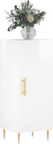 vidaXL - Dressoir - 34,5x34x90 - cm - bewerkt - hout - hoogglans - wit