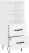 vidaXL - Dressoir - 34,5x34x90 - cm - bewerkt - hout - hoogglans - wit
