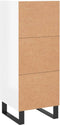 vidaXL - Dressoir - 34,5x34x90 - cm - bewerkt - hout - hoogglans - wit