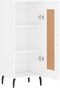 vidaXL - Dressoir - 34,5x34x90 - cm - bewerkt - hout - hoogglans - wit