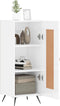 vidaXL - Dressoir - 34,5x34x90 - cm - bewerkt - hout - hoogglans - wit