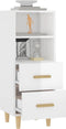 vidaXL - Dressoir - 34,5x34x90 - cm - bewerkt - hout - hoogglans - wit