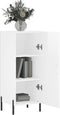 vidaXL - Dressoir - 34,5x34x90 - cm - bewerkt - hout - hoogglans - wit