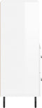 vidaXL - Dressoir - 34,5x34x90 - cm - bewerkt - hout - hoogglans - wit