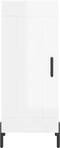 vidaXL - Dressoir - 34,5x34x90 - cm - bewerkt - hout - hoogglans - wit