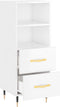 vidaXL - Dressoir - 34,5x34x90 - cm - bewerkt - hout - hoogglans - wit