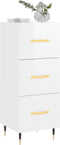 vidaXL - Dressoir - 34,5x34x90 - cm - bewerkt - hout - hoogglans - wit
