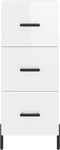vidaXL - Dressoir - 34,5x34x90 - cm - bewerkt - hout - hoogglans - wit