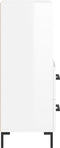 vidaXL - Dressoir - 34,5x34x90 - cm - bewerkt - hout - hoogglans - wit