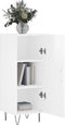 vidaXL - Dressoir - 34,5x34x90 - cm - bewerkt - hout - hoogglans - wit