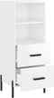 vidaXL - Dressoir - 34,5x34x90 - cm - bewerkt - hout - hoogglans - wit