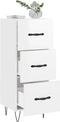 vidaXL - Dressoir - 34,5x34x90 - cm - bewerkt - hout - hoogglans - wit