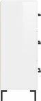 vidaXL - Dressoir - 34,5x34x90 - cm - bewerkt - hout - hoogglans - wit