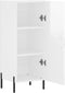 vidaXL - Dressoir - 34,5x34x90 - cm - bewerkt - hout - hoogglans - wit