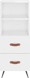 vidaXL - Dressoir - 34,5x34x90 - cm - bewerkt - hout - hoogglans - wit