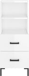 vidaXL - Dressoir - 34,5x34x90 - cm - bewerkt - hout - hoogglans - wit