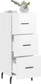 vidaXL - Dressoir - 34,5x34x90 - cm - bewerkt - hout - hoogglans - wit