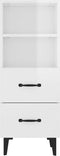 vidaXL - Dressoir - 34,5x34x90 - cm - bewerkt - hout - hoogglans - wit