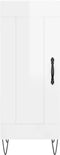 vidaXL - Dressoir - 34,5x34x90 - cm - bewerkt - hout - hoogglans - wit