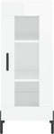 vidaXL - Dressoir - 34,5x34x90 - cm - bewerkt - hout - hoogglans - wit