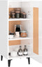 vidaXL - Dressoir - 34,5x34x90 - cm - bewerkt - hout - hoogglans - wit
