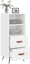 vidaXL - Dressoir - 34,5x34x90 - cm - bewerkt - hout - hoogglans - wit