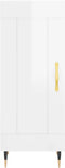 vidaXL - Dressoir - 34,5x34x90 - cm - bewerkt - hout - hoogglans - wit