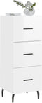 vidaXL - Dressoir - 34,5x34x90 - cm - bewerkt - hout - hoogglans - wit