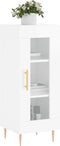 vidaXL - Dressoir - 34,5x34x90 - cm - bewerkt - hout - hoogglans - wit