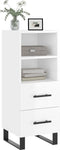 vidaXL - Dressoir - 34,5x34x90 - cm - bewerkt - hout - hoogglans - wit