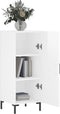 vidaXL - Dressoir - 34,5x34x90 - cm - bewerkt - hout - hoogglans - wit