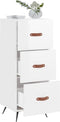 vidaXL - Dressoir - 34,5x34x90 - cm - bewerkt - hout - hoogglans - wit