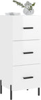 vidaXL - Dressoir - 34,5x34x90 - cm - bewerkt - hout - hoogglans - wit