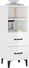 vidaXL - Dressoir - 34,5x34x90 - cm - bewerkt - hout - hoogglans - wit