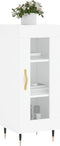 vidaXL - Dressoir - 34,5x34x90 - cm - bewerkt - hout - hoogglans - wit