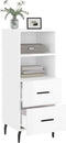 vidaXL - Dressoir - 34,5x34x90 - cm - bewerkt - hout - hoogglans - wit