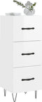 vidaXL - Dressoir - 34,5x34x90 - cm - bewerkt - hout - hoogglans - wit