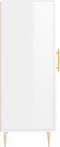 vidaXL - Dressoir - 34,5x34x90 - cm - bewerkt - hout - hoogglans - wit
