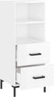 vidaXL - Dressoir - 34,5x34x90 - cm - bewerkt - hout - hoogglans - wit
